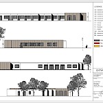 Die geplante Außengestaltung passt sich dem Bestandsgebäude an, die Spielfläche südlich des Gebäudes reduziert sich aber (leider) auch ein wenig.